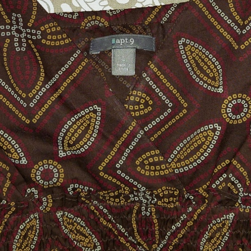 Apt. 9 Brown Baby Doll Tank Top Women's Size L NWT - Picture 2 of 6